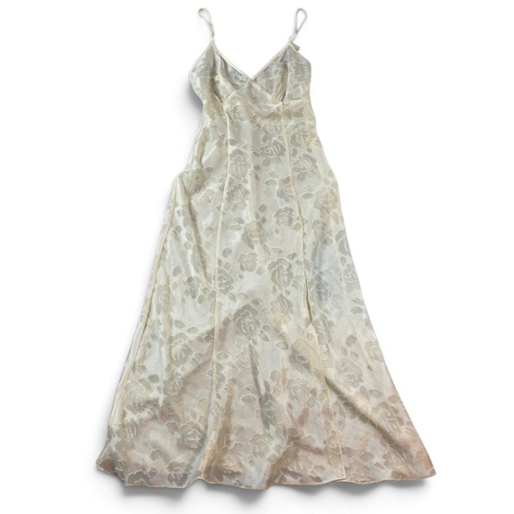 Victoria's Secret Floral Burnout Maxi Slip Dress Cream P Womens Lingerie Gown
